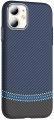 Apple iPhone 11 Kılıf MagSafe Şarj Özellikli Karbon Fiber Görünümlü Gros Kapak - Lacivert