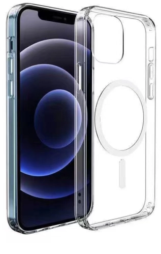 Apple iPhone 11 Kılıf M-safe Şarj Özellikli Şeffaf Sert PC Zore Embos Kapak - Şeffaf