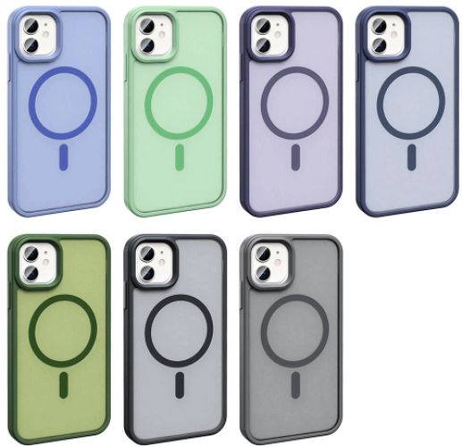 Apple iPhone 11 Kılıf MagSafe Şarj Özellikli, Tam Uyumlu Kaliteli, Mat Arka Yüzey Sio Kapak - Lila