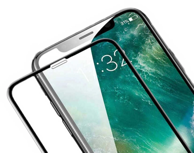 Apple iPhone 11 Pro Kırılmaz Cam Ekran Koruyucu Rika Premium Toz Önleyicili, Tam Uyumlu, Temperli Tam Kaplayan - Siyah