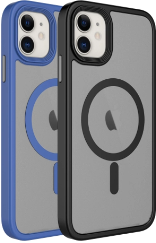 Apple iPhone 12 (6.1) Kılıf Kablosuz Şarj Uyumlu Silikon Flet MagSafe Kapak - Siyah