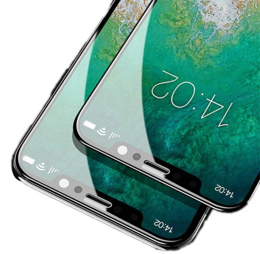 Apple iPhone 12 (6.1) Kırılmaz Cam Ekran Koruyucu, Tam Yapışan, Kırılmaya Karşı Güçlendirilmiş,Kavisli - Siyah