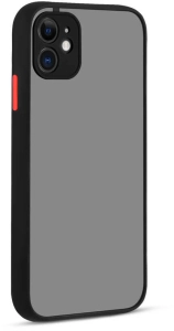 Apple iPhone 12 (6.1) Kılıf Esnek Dayanıklı Darbe Koruyucu, Kamera Korumalı, Tam Uyumlu, Arkası Mat Şeffaf, Hux Kapak - Siyah