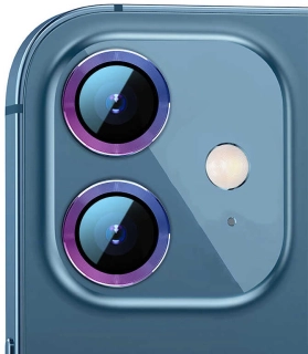 Apple iPhone 12 (6.1) Kamera Lens Koruyucu Tempered Glass Parmak İzi Bırakmaz CL-07 - Colorful