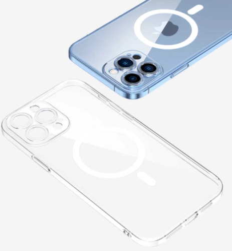 Apple iPhone 13 Pro Max (6.7) Kılıf MagSafe Şarj Özellikli Şeffaf Kamera Çerçeveli Porto Kapak, Tam Uyumlu, Kaliteli, Dayanıklı