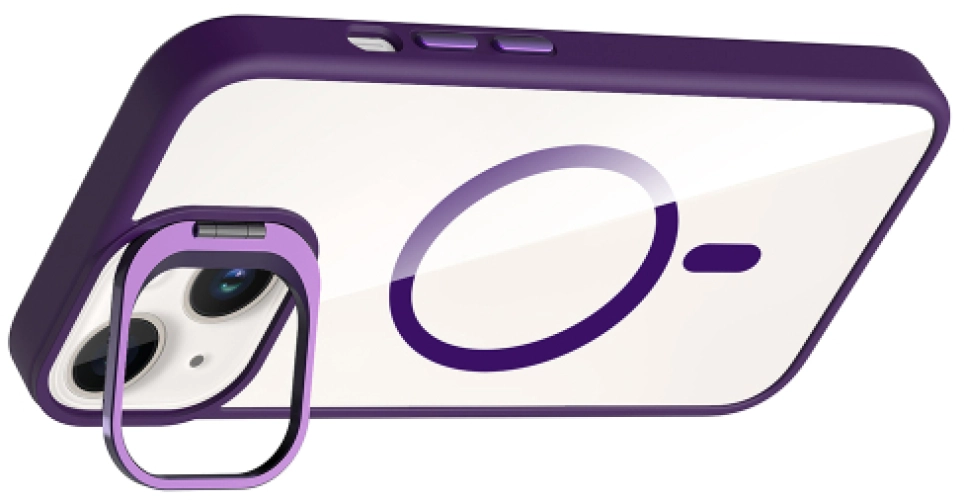 Apple iPhone 14 (6.1) Kılıf Standlı ve Kamera Lens Hediyeli Kaliteli Tam Uyumlu, Etro Kapak - Pembe