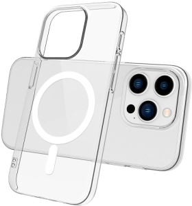 Apple iPhone 15 Pro (6.1) Kılıf MagSafe Şarj Özellikli Şeffaf Kamera Çerçeveli Porto Kapak, Tam Uyumlu, Kaliteli, Dayanıklı