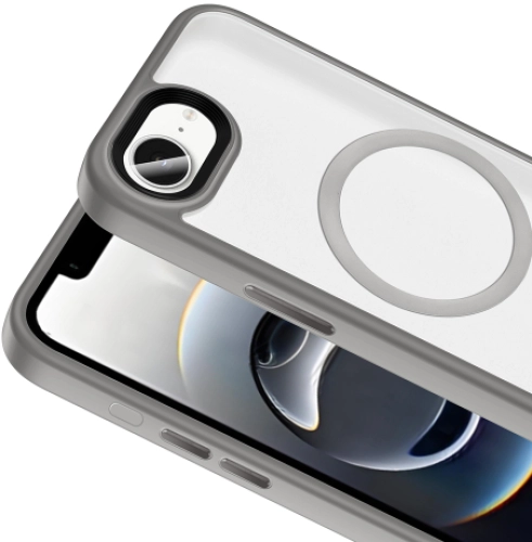 Apple iPhone 16e Kılıf Kablosuz Şarj Uyumlu Silikon Flet MagSafe Kapak - Siyah