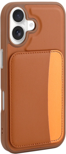 Apple iPhone 17 Kılıf Kartlık Bölmeli X-Kart Silikon Kapak, Premium Koruma - Kahve