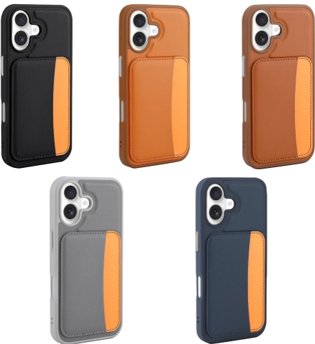 Apple iPhone 17 Kılıf Kartlık Bölmeli X-Kart Silikon Kapak, Premium Koruma - Koyu Gri