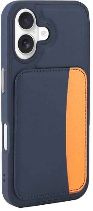 Apple iPhone 17 Kılıf Kartlık Bölmeli X-Kart Silikon Kapak, Premium Koruma - Lacivert