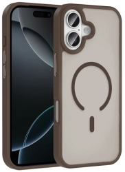 Apple iPhone 17 Kılıf MagSafe Şarj Özellikli, Tam Uyumlu Kaliteli, Mat Arka Yüzey Sio Kapak - Desert Titanyum