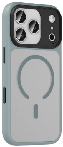 Apple iPhone 17 Pro Kılıf Kablosuz Şarj Uyumlu Silikon Flet MagSafe Kapak - Gri