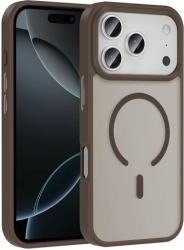 Apple iPhone 17 Pro Kılıf MagSafe Şarj Özellikli, Tam Uyumlu Kaliteli, Mat Arka Yüzey Sio Kapak - Desert Titanyum