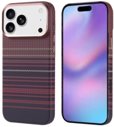 Apple iPhone 17 Pro Max Kılıf MagSafe Şarj Özellikli Karbon Fiber Görünümlü Nekst Kapak - Kırmızı