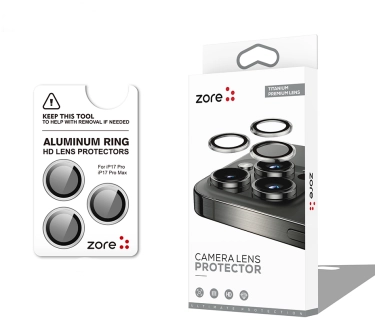 Apple iPhone 17 Pro Kamera Lens Koruyucu Premium Safir Parmak İzi Bırakmayan Anti-Reflective, Birebir Uyumlu, Kaliteli CL-12 - Titanyum-Gümüş