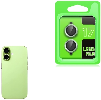 Apple iPhone 17 Kamera Lens Koruyucu Tempered Glass Parmak İzi Bırakmaz CL-07 - Açık Yeşil