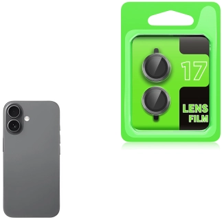 Apple iPhone 17 Kamera Lens Koruyucu Tempered Glass Parmak İzi Bırakmaz CL-07 - Gri