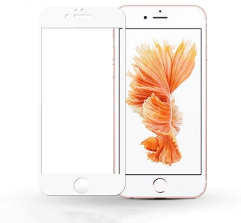 Apple iPhone 6 Plus Kırılmaz Cam Ekran Koruyucu, Tam Yapışan, Kırılmaya Karşı Güçlendirilmiş,Kavisli - Beyaz