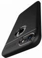 Apple iPhone 7 Kılıf Deri Görünüm Premium Soft Niss Kapak - Siyah