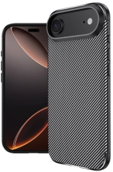 Apple iPhone Air Kılıf Karbon Görünümlü Silikon Parmak İzi Bırakmayan Negro Kapak - Siyah