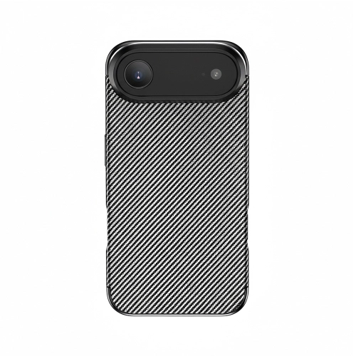 Apple iPhone Air Kılıf Karbon Görünümlü Silikon Parmak İzi Bırakmayan Negro Kapak - Siyah