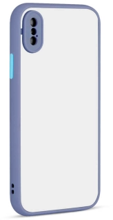 Apple iPhone Xs Kılıf Esnek Dayanıklı Darbe Koruyucu, Kamera Korumalı, Tam Uyumlu, Arkası Mat Şeffaf, Hux Kapak - Mor