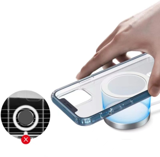 Apple iPhone Xs Kılıf MagSafe Kablosuz Şarj Özellikli Şeffaf Sert PC Embos Kapak