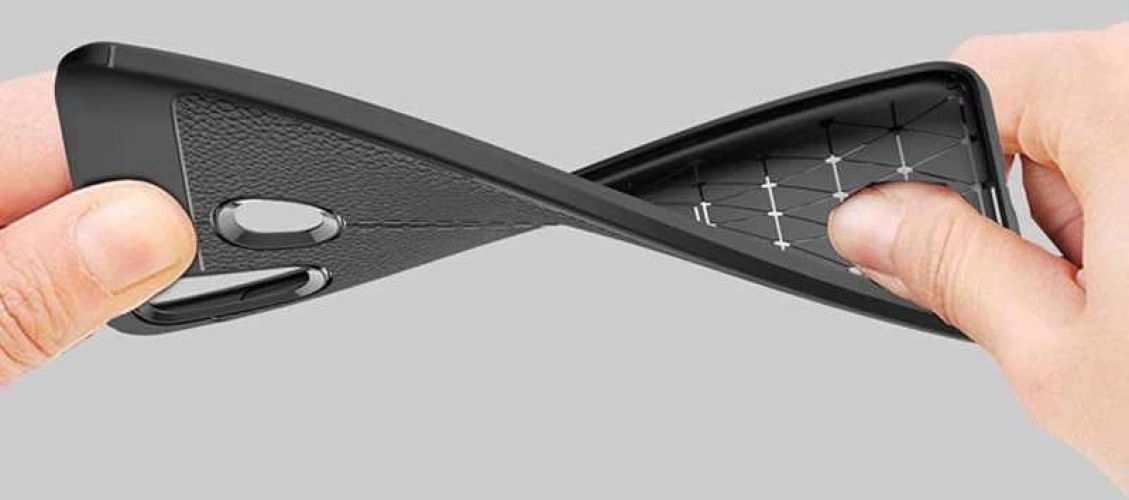 Samsung Galaxy A10s Kılıf Deri Görünüm Premium Soft Niss Kapak - Siyah