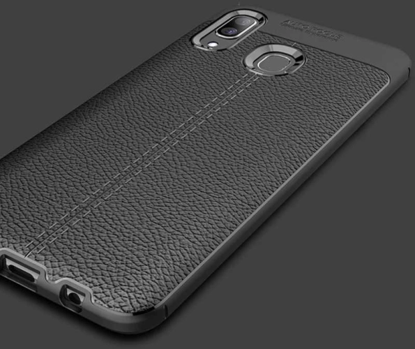 Samsung Galaxy A10s Kılıf Deri Görünüm Premium Soft Niss Kapak - Lacivert