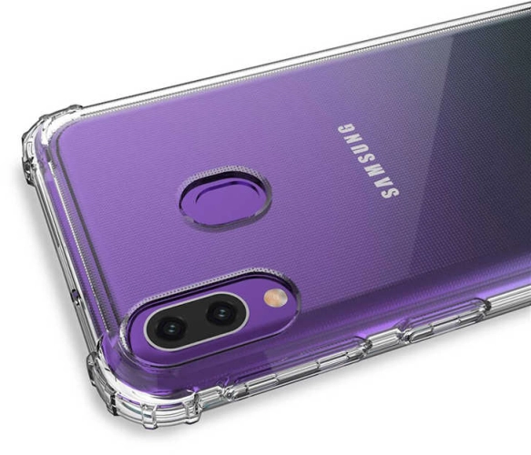Samsung Galaxy A20 Kılıf Şeffaf Darbe Emici Ultra Köşe Silikon Korumalı Kapak