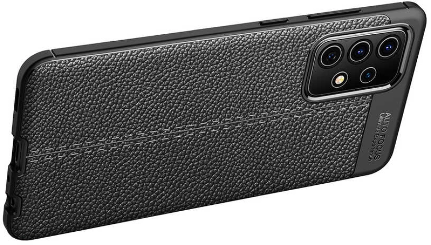 Samsung Galaxy A52 Kılıf Deri Görünüm Premium Soft Niss Kapak - Lacivert