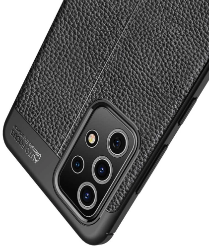 Samsung Galaxy A52 Kılıf Deri Görünüm Premium Soft Niss Kapak - Lacivert