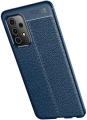 Samsung Galaxy A52 Kılıf Deri Görünüm Premium Soft Niss Kapak - Lacivert