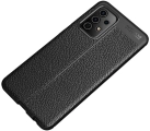 Samsung Galaxy A52 Kılıf Deri Görünüm Premium Soft Niss Kapak - Lacivert