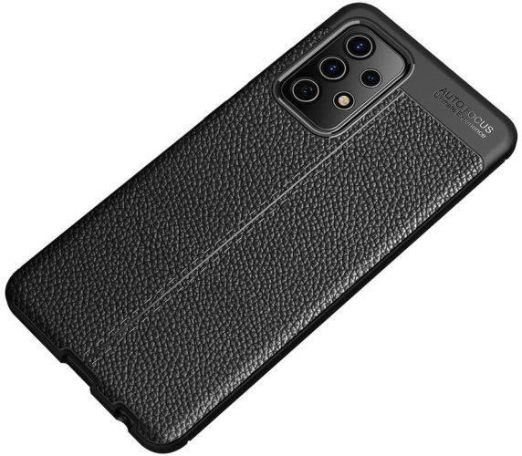 Samsung Galaxy A52 Kılıf Deri Görünüm Premium Soft Niss Kapak - Lacivert