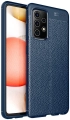 Samsung Galaxy A52 Kılıf Deri Görünüm Premium Soft Niss Kapak - Lacivert