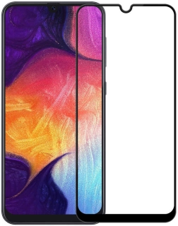 Samsung Galaxy M30s Kırılmaz Cam Ekran Koruyucu, Tam Yapışan, Kırılmaya Karşı Güçlendirilmiş,Kavisli - Siyah