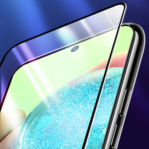 Samsung Galaxy M52 Kırılmaz Cam Ekran Koruyucu, Tam Yapışan, Kırılmaya Karşı Güçlendirilmiş,Kavisli - Siyah