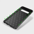 Samsung Galaxy S10 Kılıf Karbon Görünümlü Silikon Parmak İzi Bırakmayan Negro Kapak - Siyah