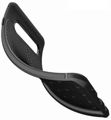 Samsung Galaxy S10 Kılıf Deri Görünüm Premium Soft Niss Kapak - Siyah