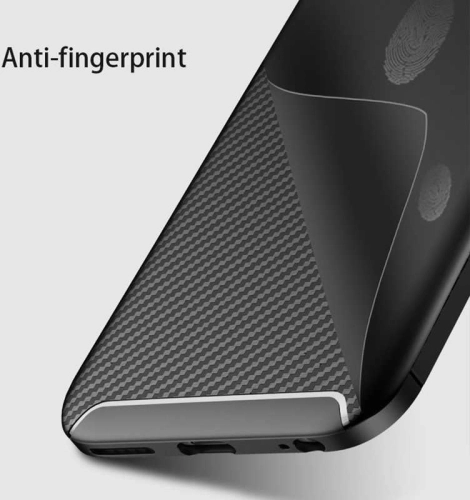 Samsung Galaxy S9 Plus Kılıf Karbon Görünümlü Silikon Parmak İzi Bırakmayan Negro Kapak - Siyah