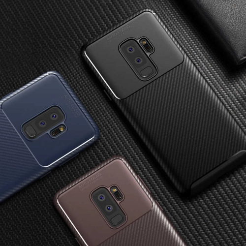 Samsung Galaxy S9 Plus Kılıf Karbon Görünümlü Silikon Parmak İzi Bırakmayan Negro Kapak - Siyah