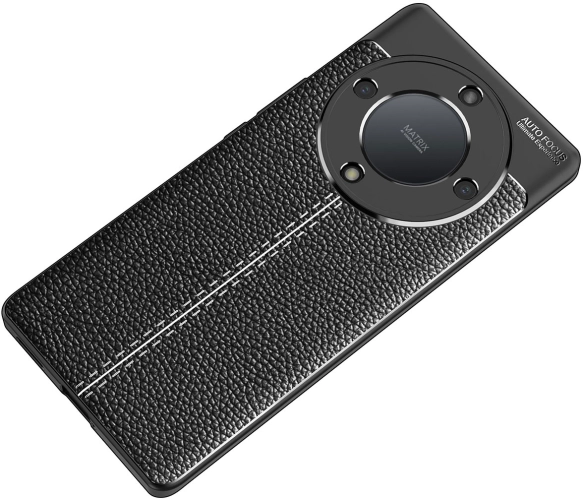 Huawei P60 Pro Kılıf Deri Görünüm Premium Soft Niss Kapak - Siyah