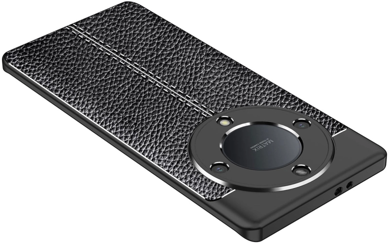 Huawei P60 Pro Kılıf Deri Görünüm Premium Soft Niss Kapak - Siyah