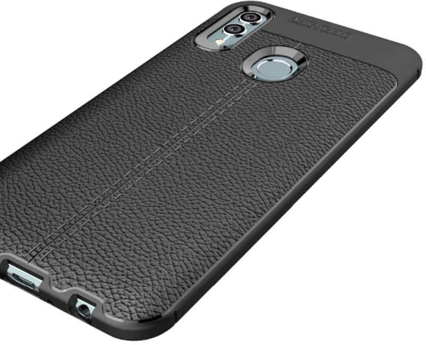 Huawei P Smart 2019 Kılıf Deri Görünüm Premium Soft Niss Kapak - Gri