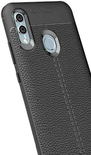 Huawei P Smart 2019 Kılıf Deri Görünüm Premium Soft Niss Kapak - Lacivert
