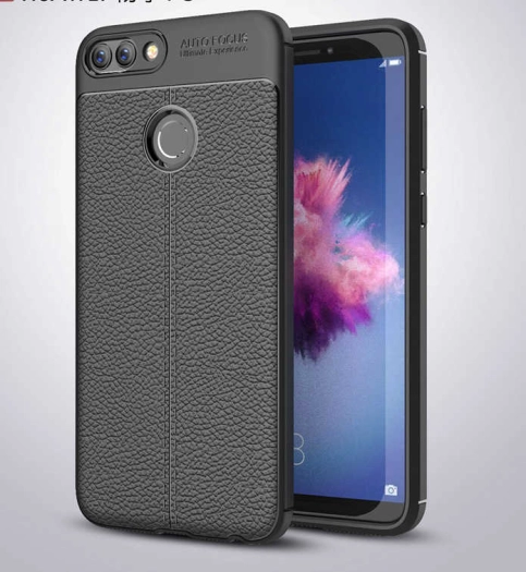 Huawei P Smart Kılıf Deri Görünüm Premium Soft Niss Kapak - Siyah