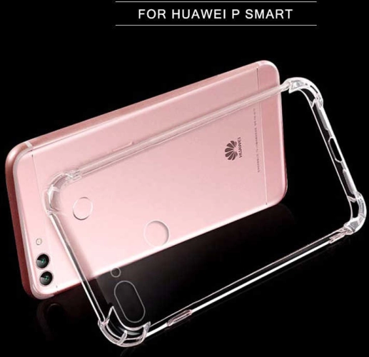 Huawei P Smart Kılıf Şeffaf Darbe Emici Ultra Köşe Silikon Korumalı Kapak