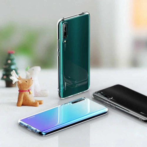 Huawei P Smart Pro 2019 Kılıf Kamera Korumalı Şeffaf Ultra İnce Esnek Silikon Kapak